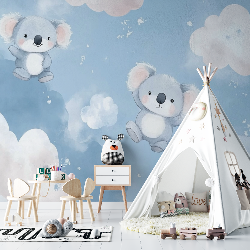 Koala Wallpaper on Pastel Sky Background | Murals Wallpaper
