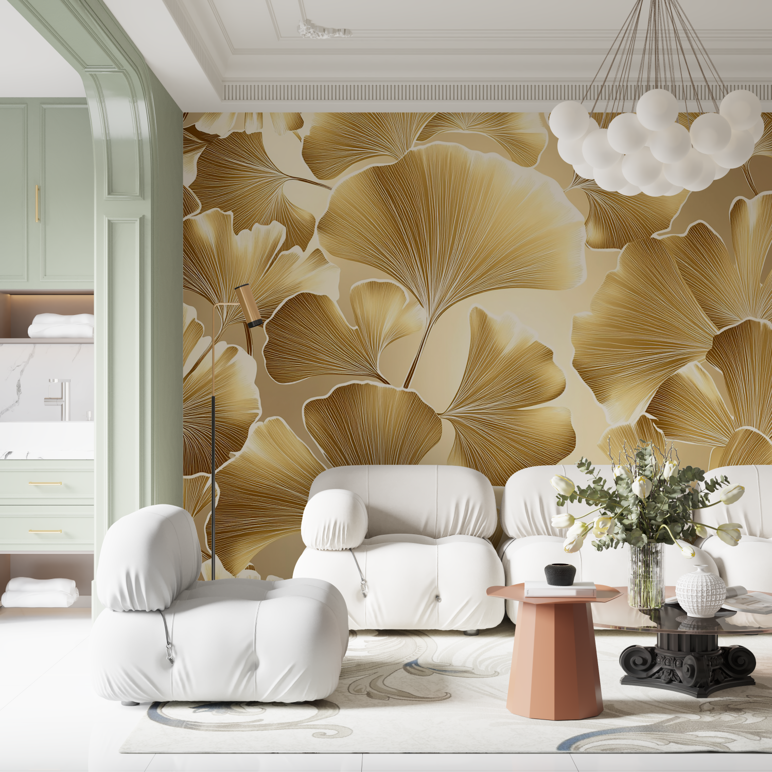 Gold Patterned Wallpaper | Murals Wallpaper