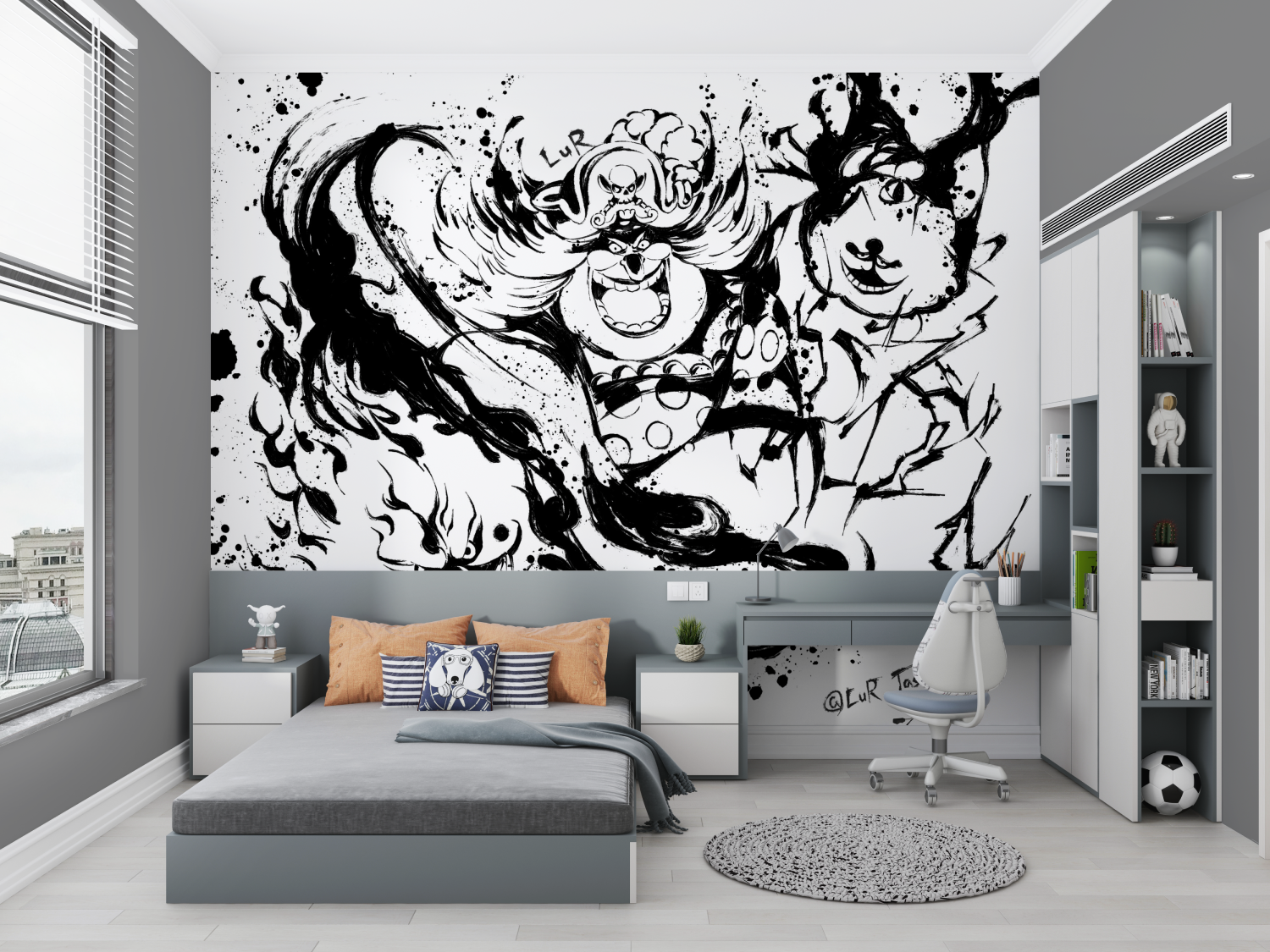 One Piece Big Mom Black and White Wallpaper | Murals Wallpaper