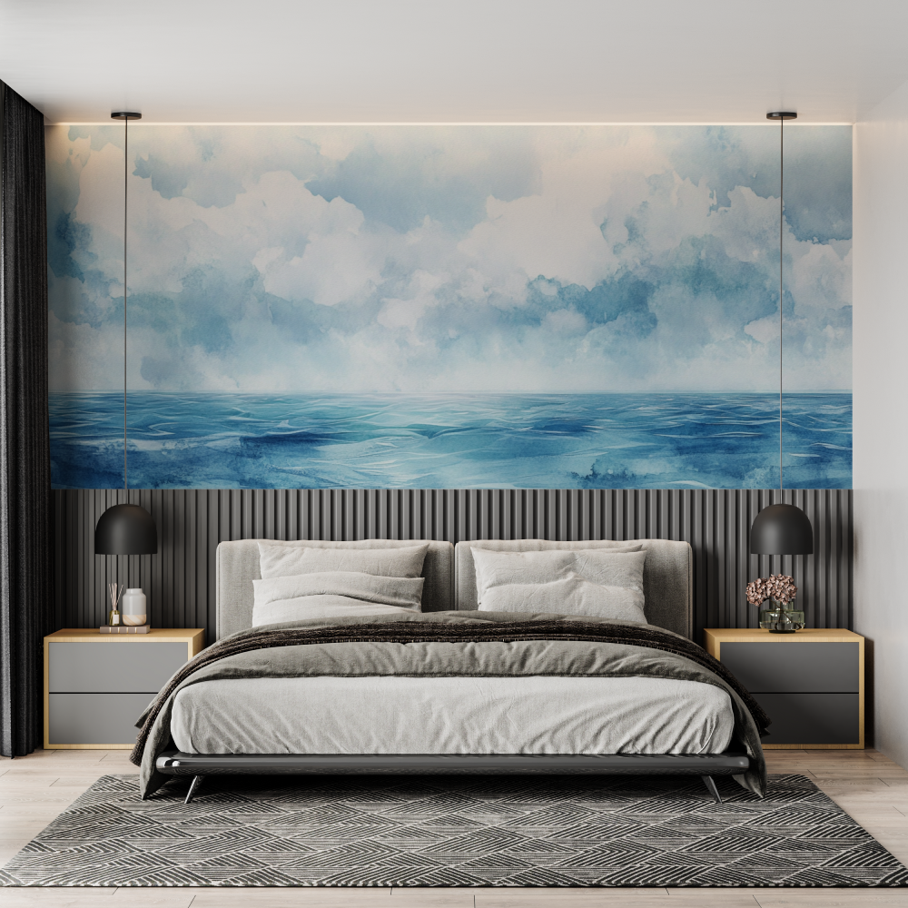 Watercolor Marine Landscape Wallpaper | Murals Wallpaper