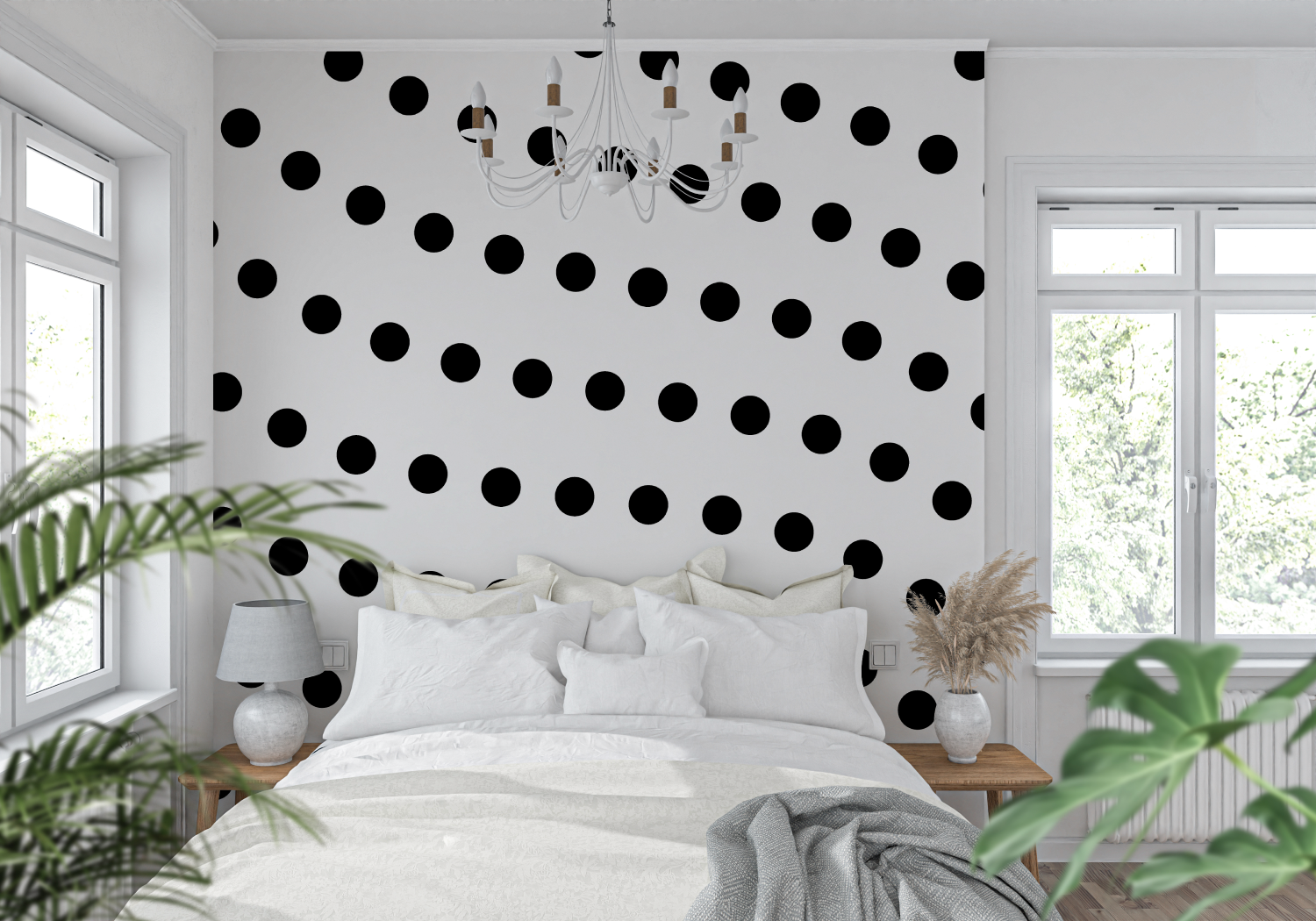 Black Polka Dot Wallpaper | Murals Wallpaper