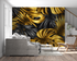 Black Wallpaper with Gold Leaves | Murals Wallpaper