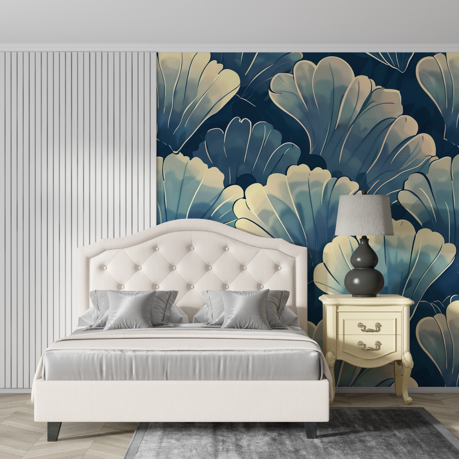 Art Deco Blue Shell Wallpaper | Murals Wallpaper