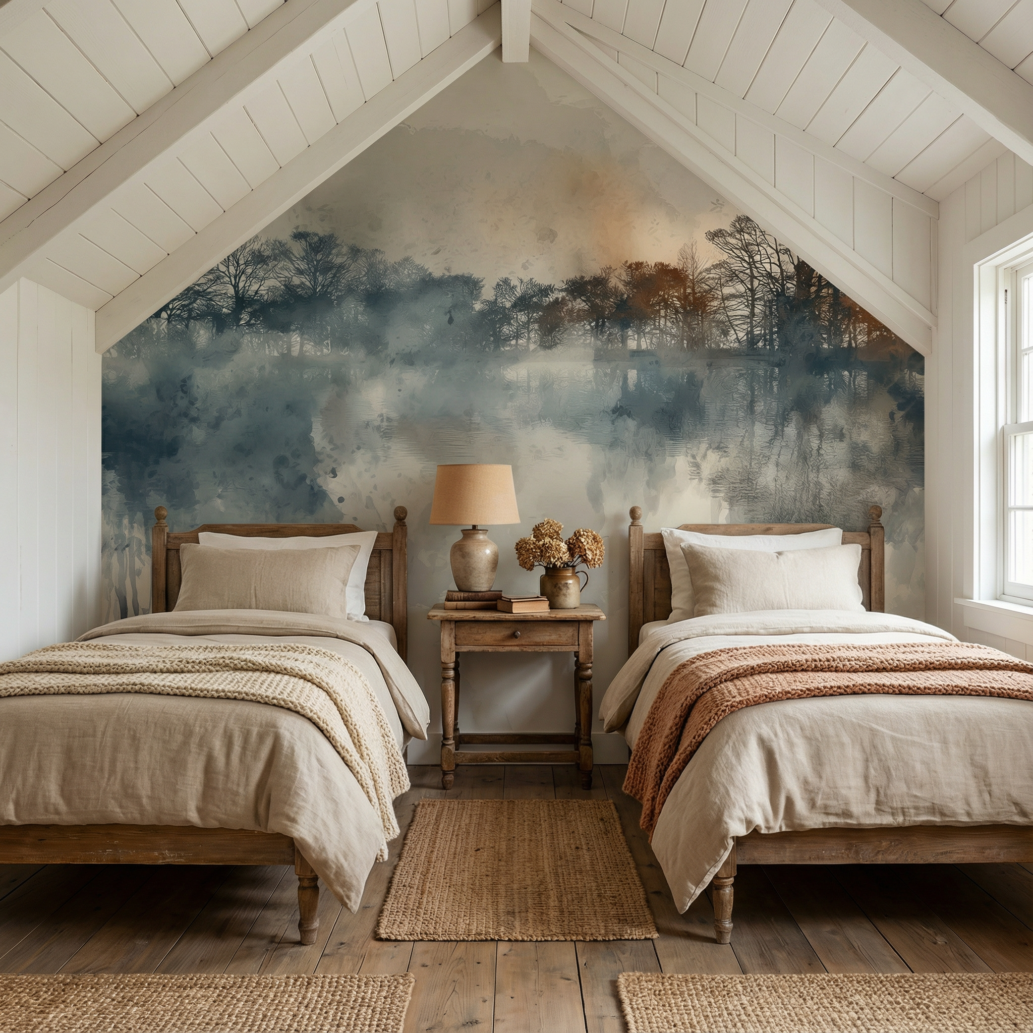 Abstract Watercolor Forest Mural Wallpaper