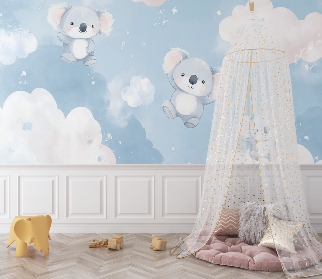 Koala Wallpaper on Pastel Sky Background | Murals Wallpaper