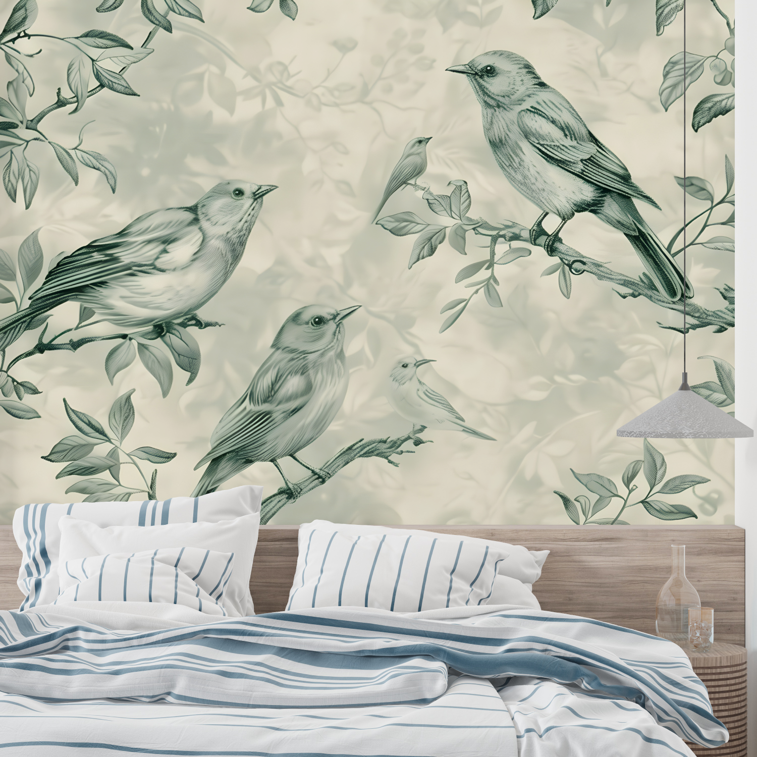 Birds Green Wallpaper | Murals Wallpaper