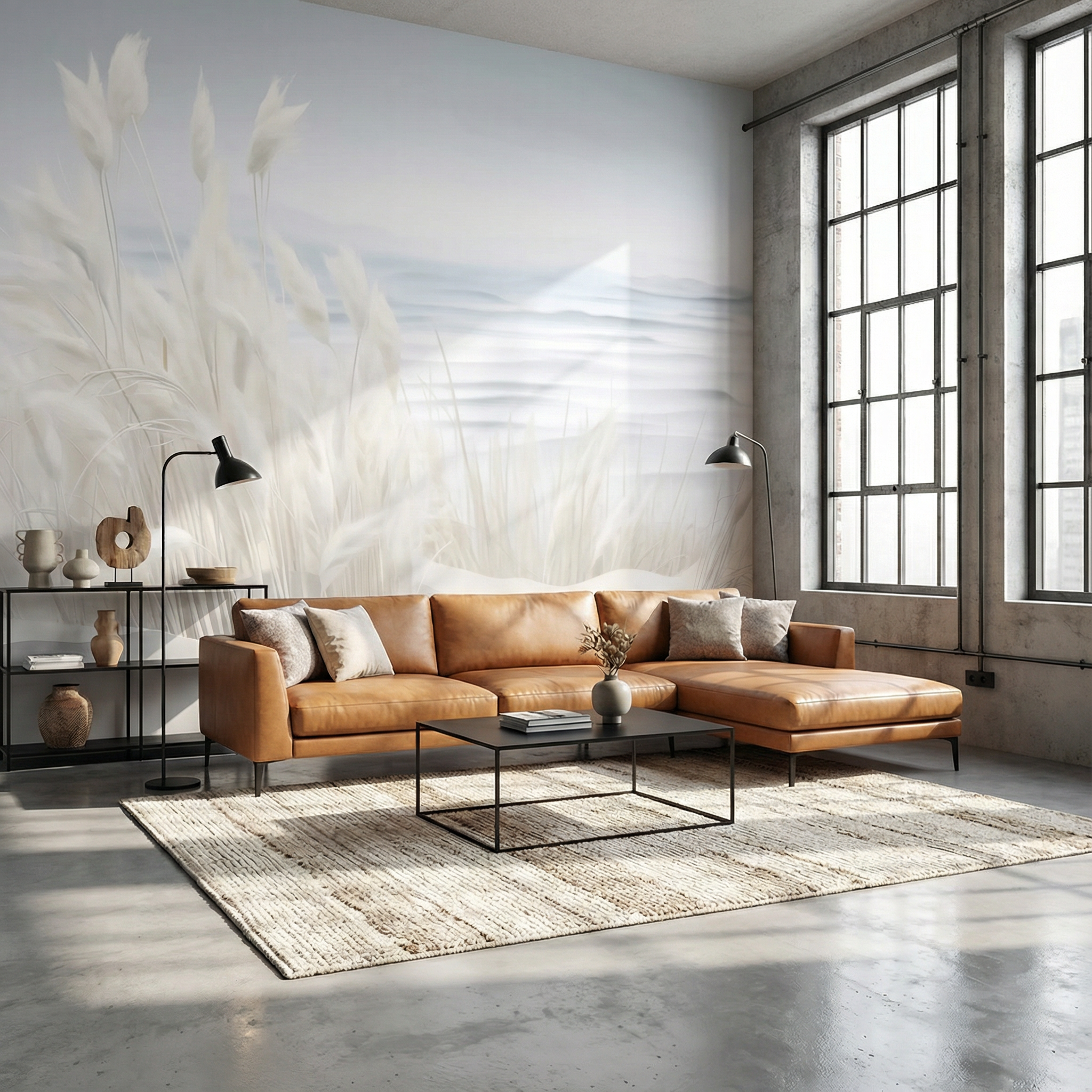 Chinoiserie Trees with Stripes Mural Wallpaper