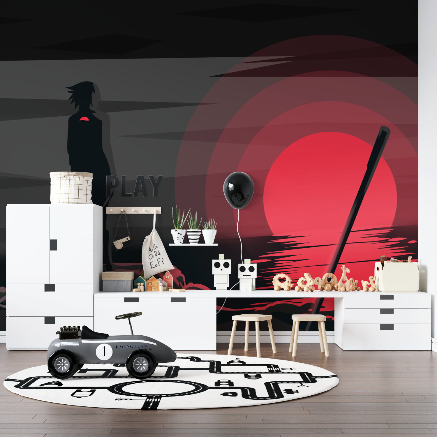 Naruto Black and Red Wallpaper | Murals Wallpaper