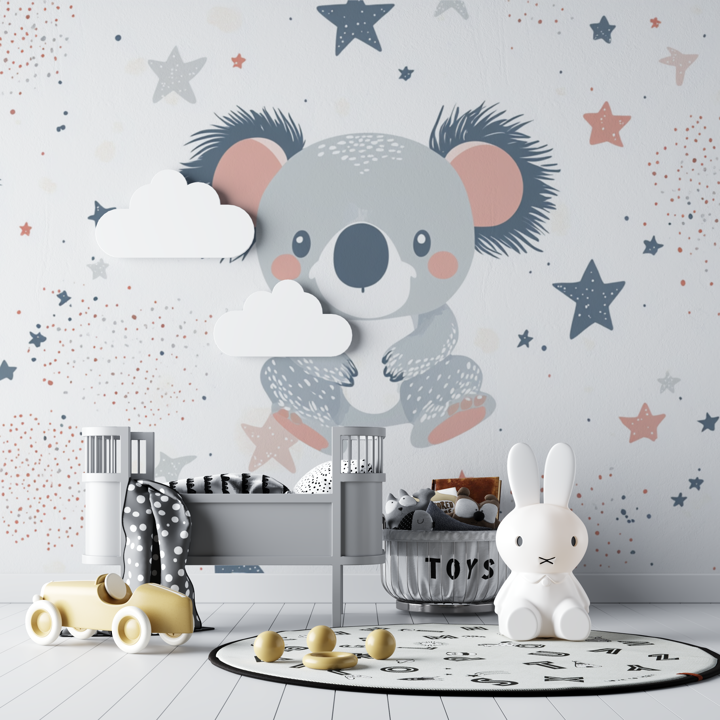 Koala Wallpaper Giving a Hug to a Star | Murals Wallpaper