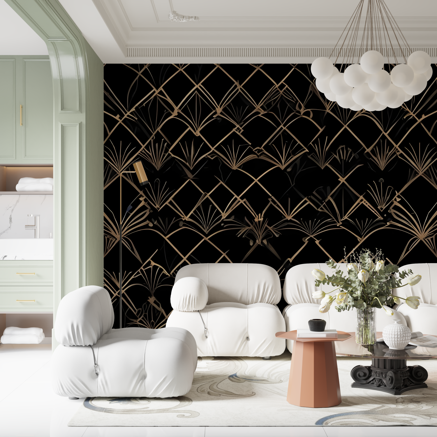 Gatsby Black Wallpaper | Murals Wallpaper