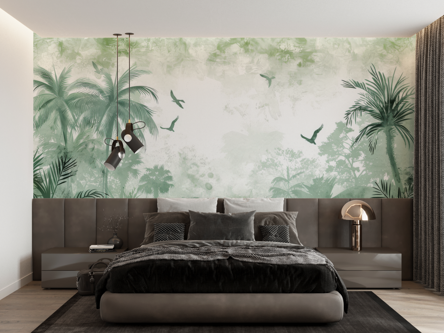 Papier Peint Panoramique Nature Vert – Trompe l'oeil