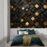 3D Black and Gold Wallpaper | Murals Wallpaper