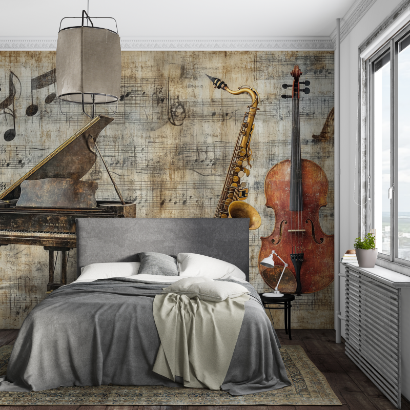 Vintage Musical Instrument Wallpaper | Murals Wallpaper