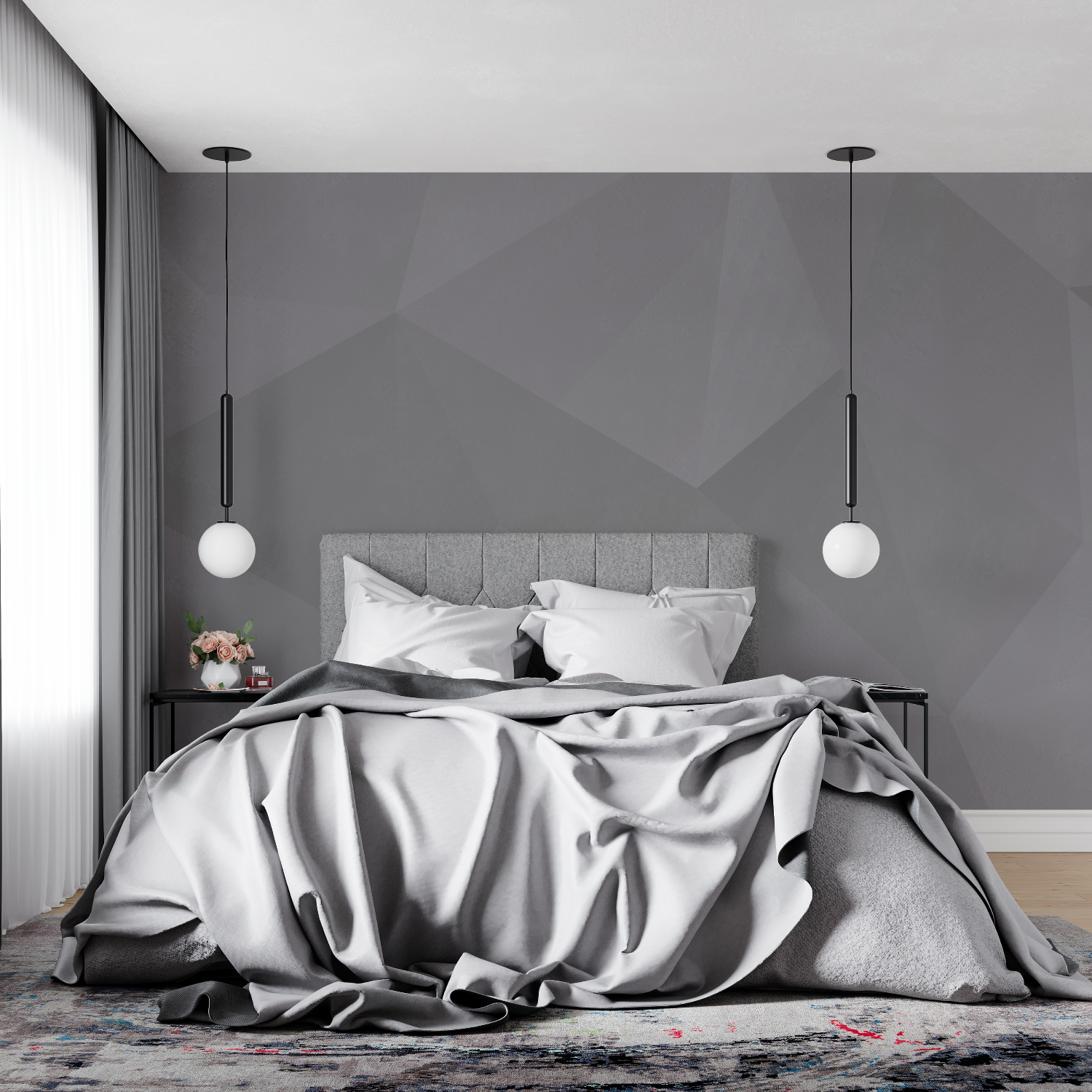 Gray Graphic Wallpaper | Murals Wallpaper
