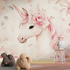Royal Unicorn and Pink Flower Wallpaper | Murals Wallpaper