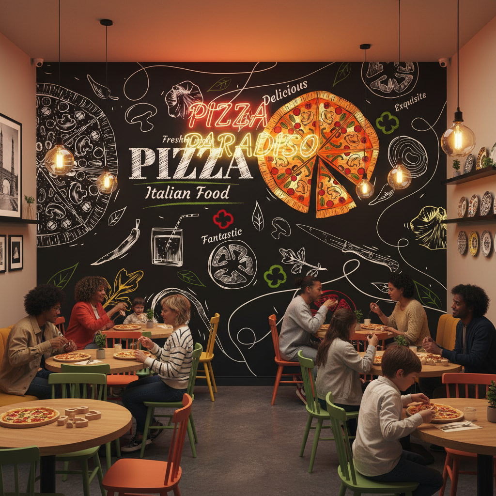 Mural Restaurant and Pizzeria Decor