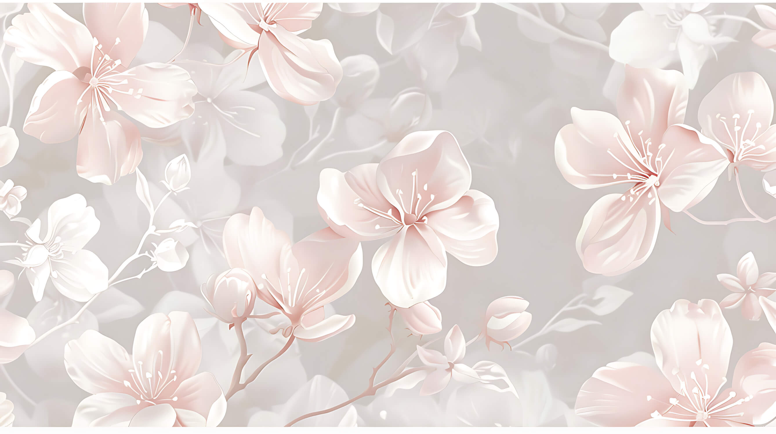 Pink and Gray Floral Wallpaper | Murals Wallpaper
