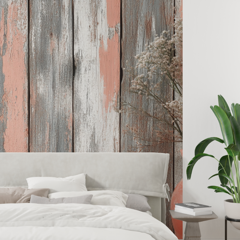 Driftwood Effect Terracotta Wallpaper | Murals Wallpaper