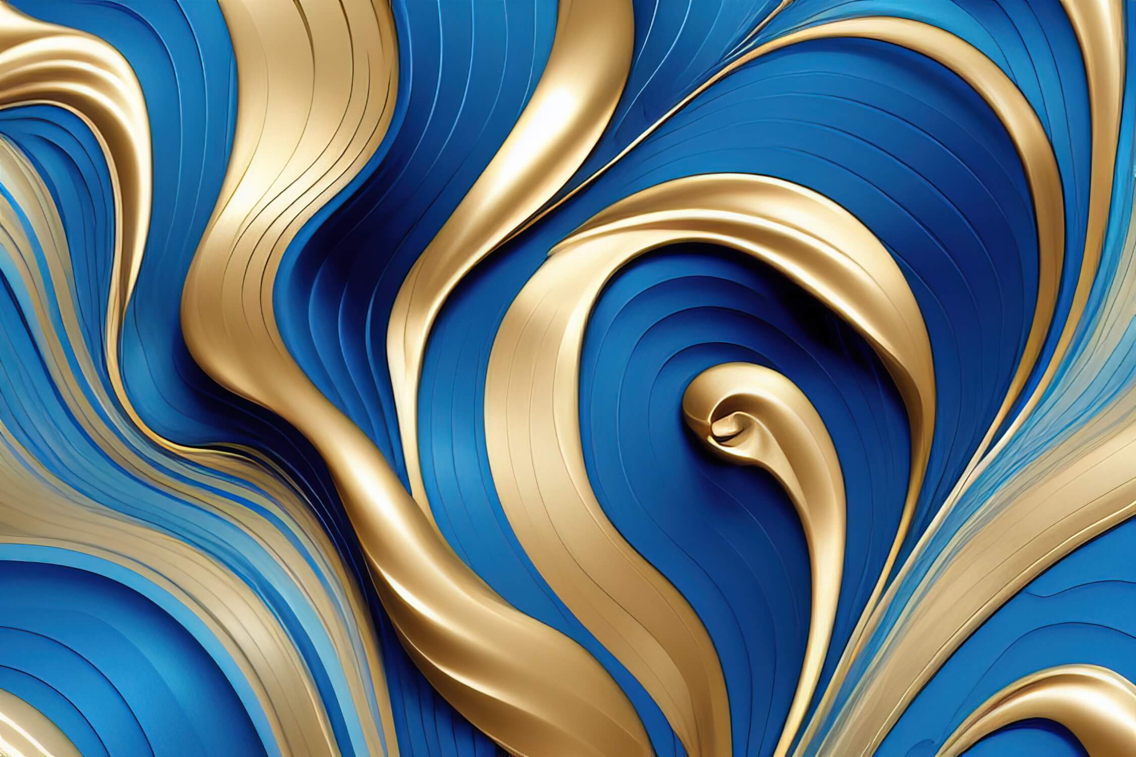 Blue Gold Bathroom Wallpaper | Murals Wallpaper