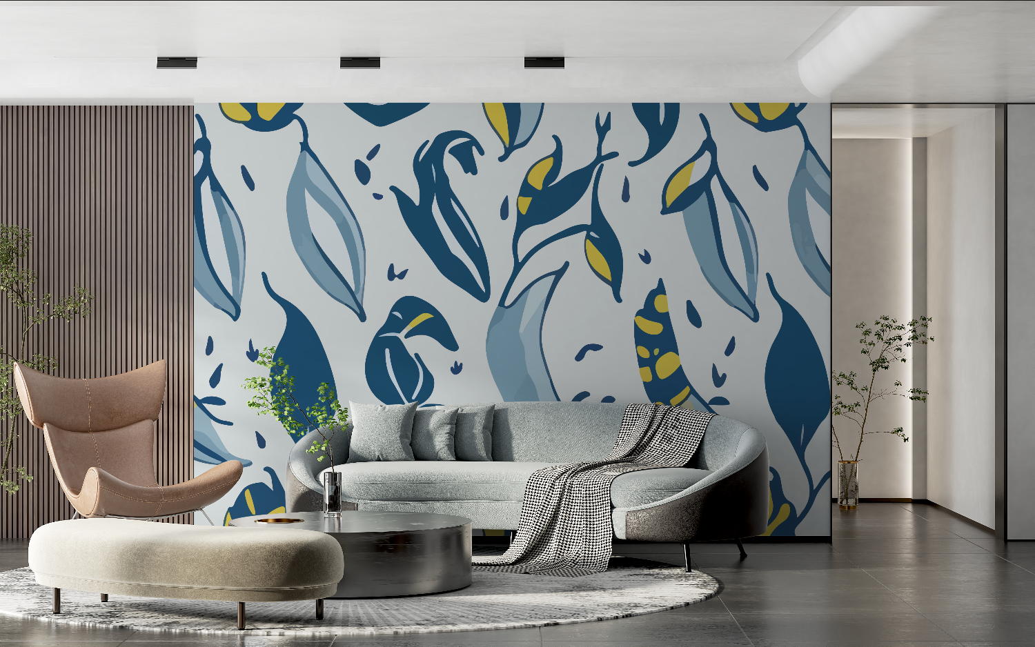 Yellow Blue Wallpaper | Murals Wallpaper