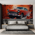 3D Brick Car Mural Wallpaper | Murals Wallpaper
