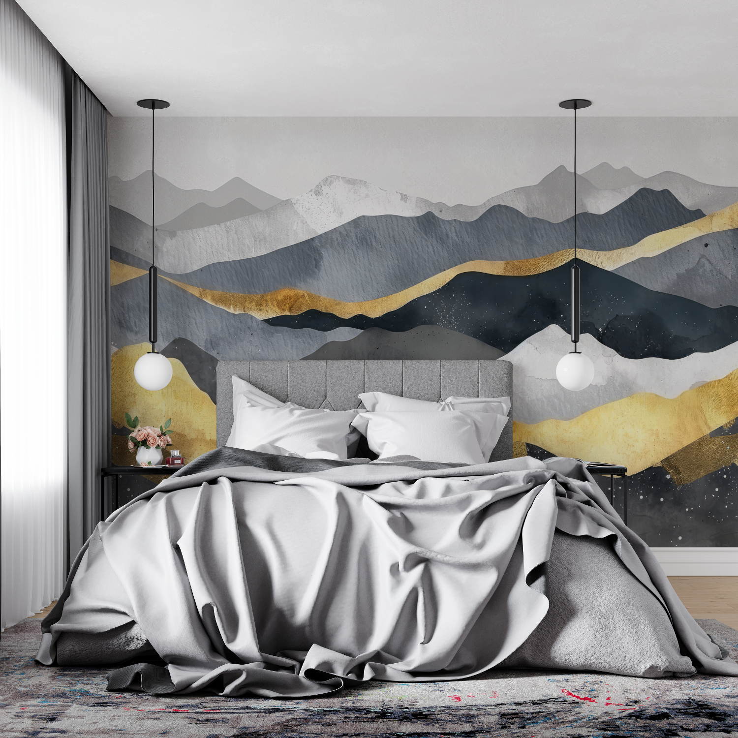 Gold and Gray Wallpaper | Murals Wallpaper