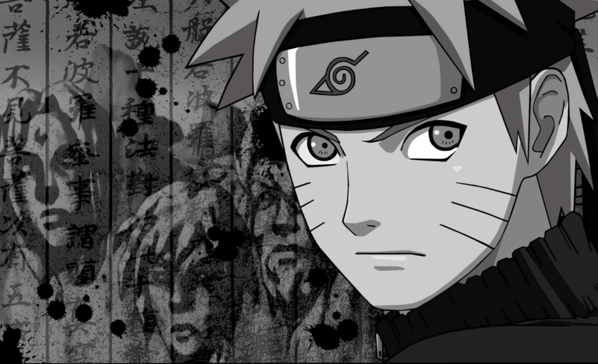 Naruto Black and White Wallpaper | Murals Wallpaper
