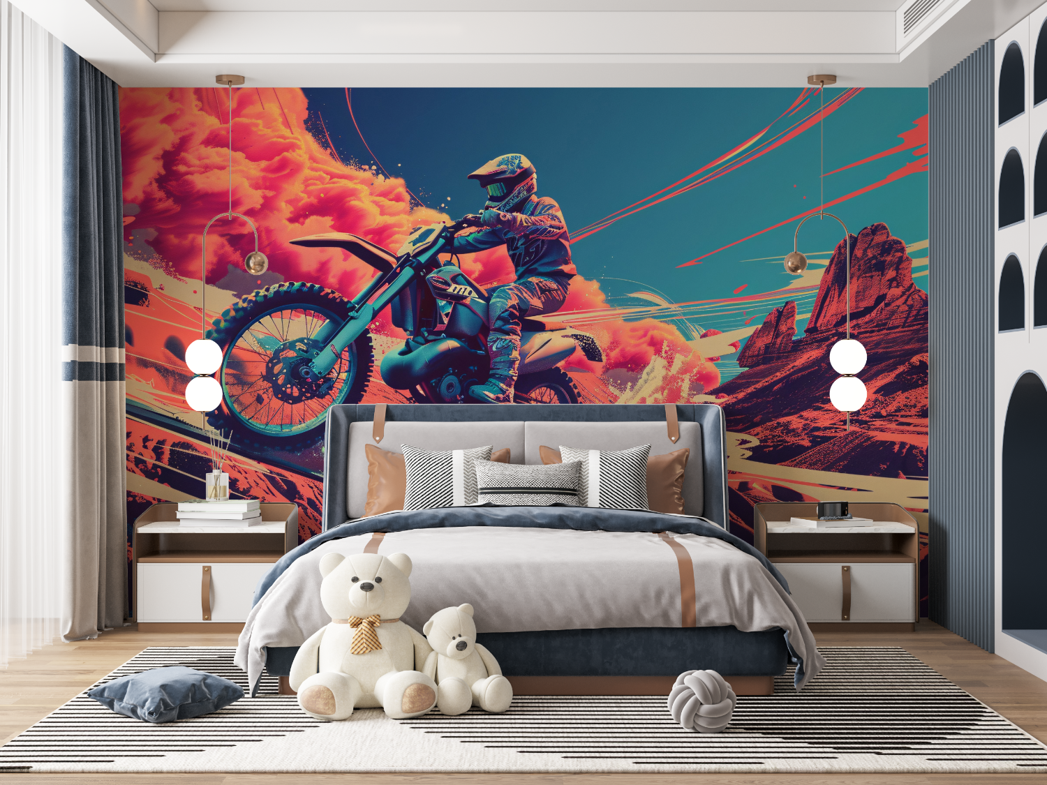 Dirt Bike Wallpaper for Kids' Room | Murals Wallpaper