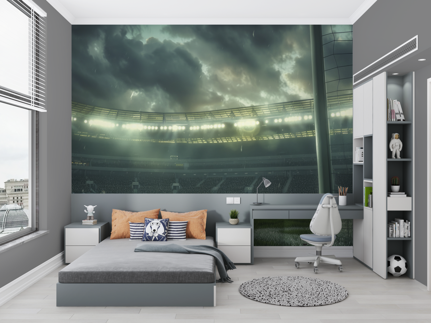 Soccer Field Rain Wallpaper | Murals Wallpaper