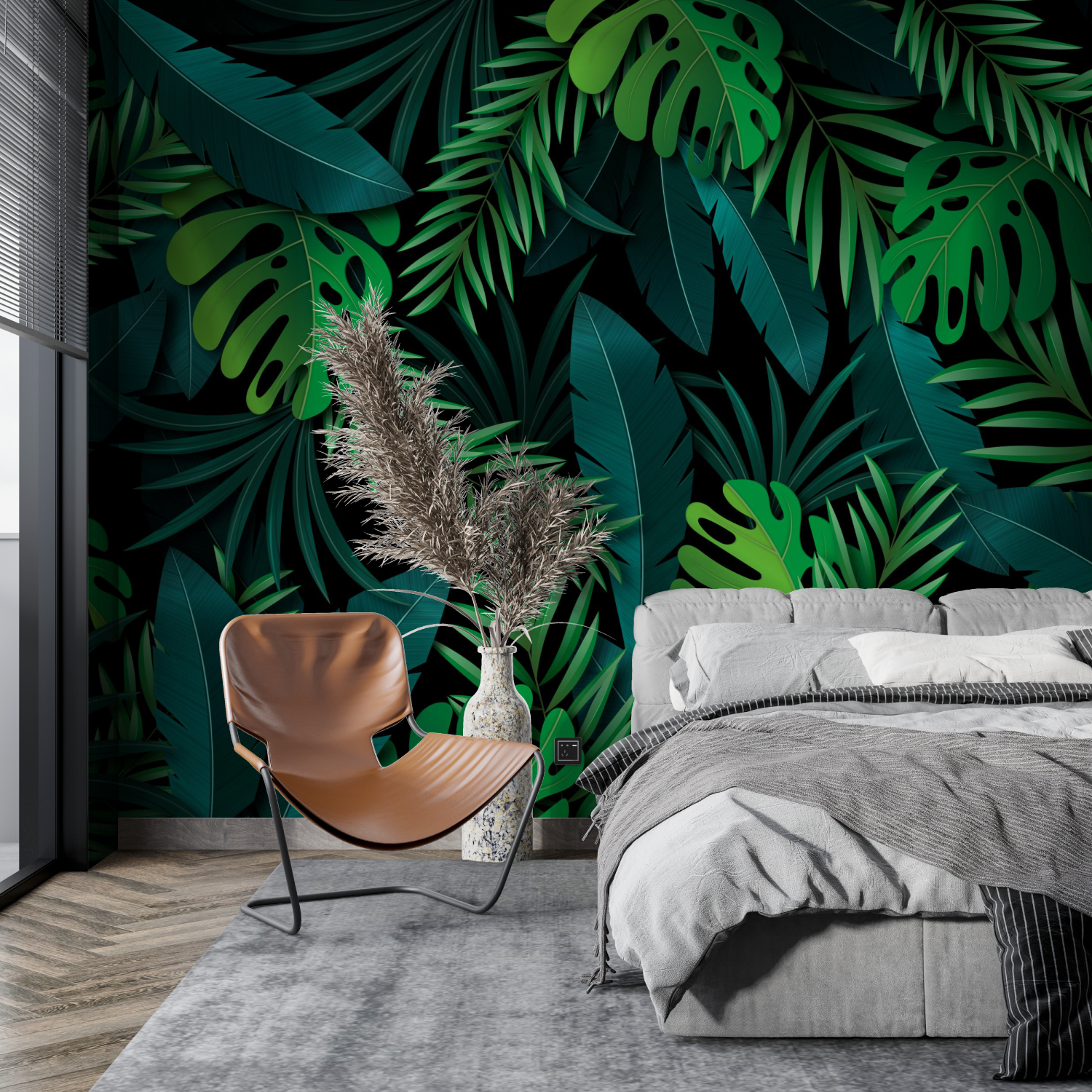 Black and Green Jungle Wallpaper | Murals Wallpaper