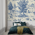 Blue Toile de Jouy Wallpaper Art | Murals Wallpaper