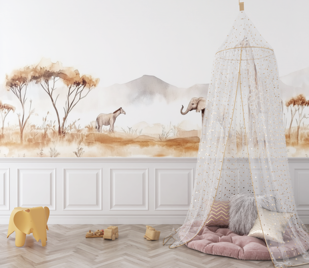 Savanna Animals Soft Wallpaper | Murals Wallpaper