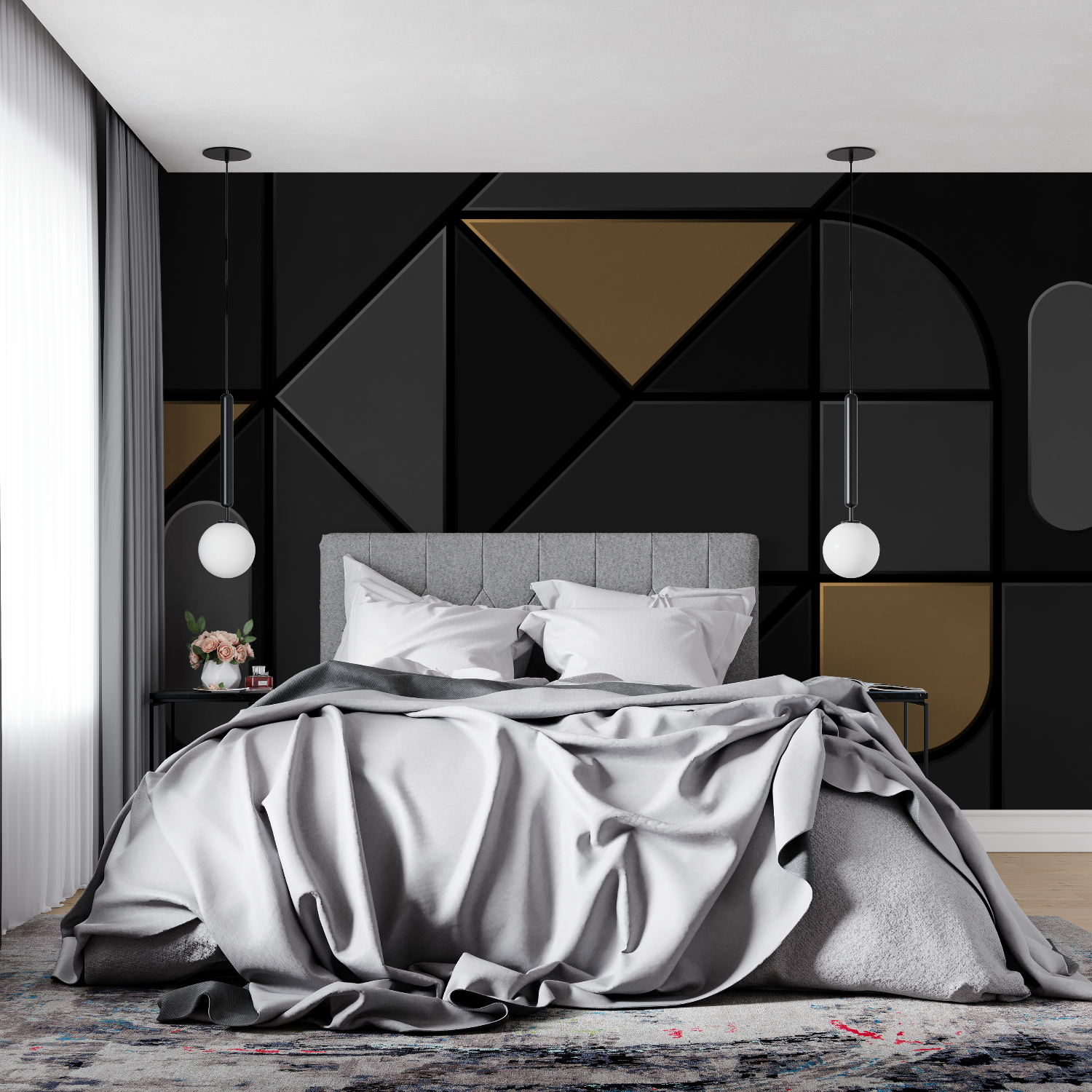 Modern Black Wallpaper | Murals Wallpaper