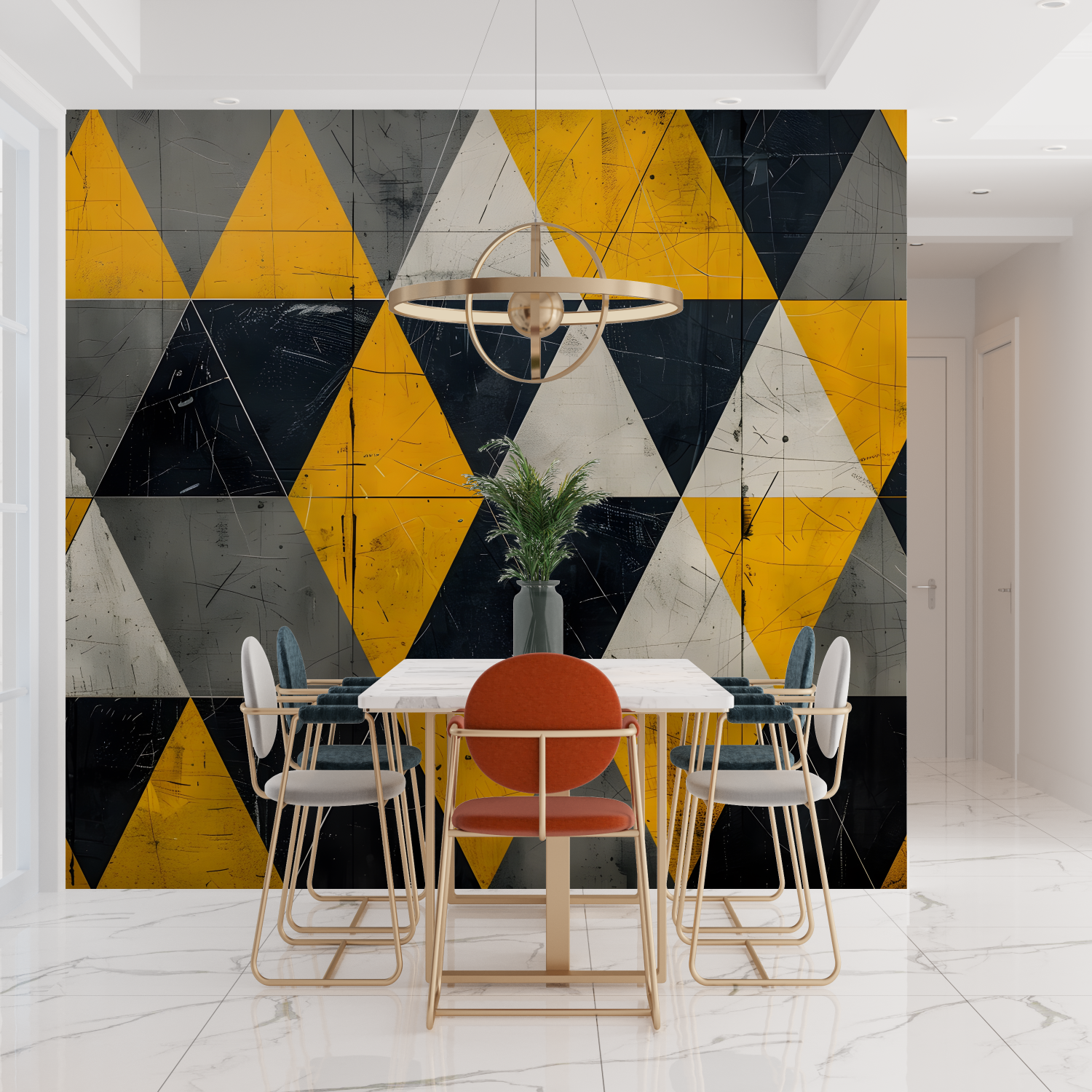 Yellow Gray Black Wallpaper | Murals Wallpaper