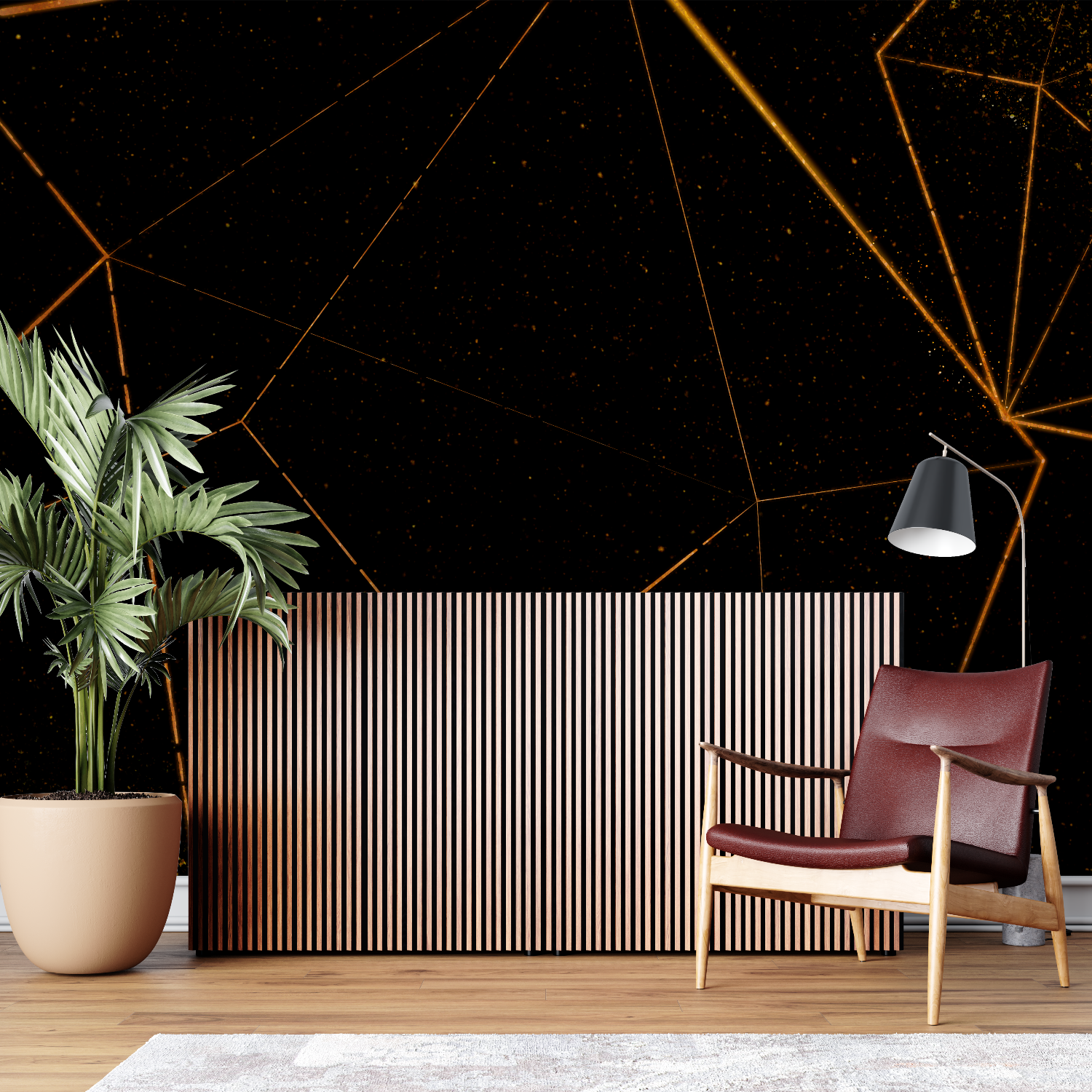 Orange and Black Wallpaper | Murals Wallpaper