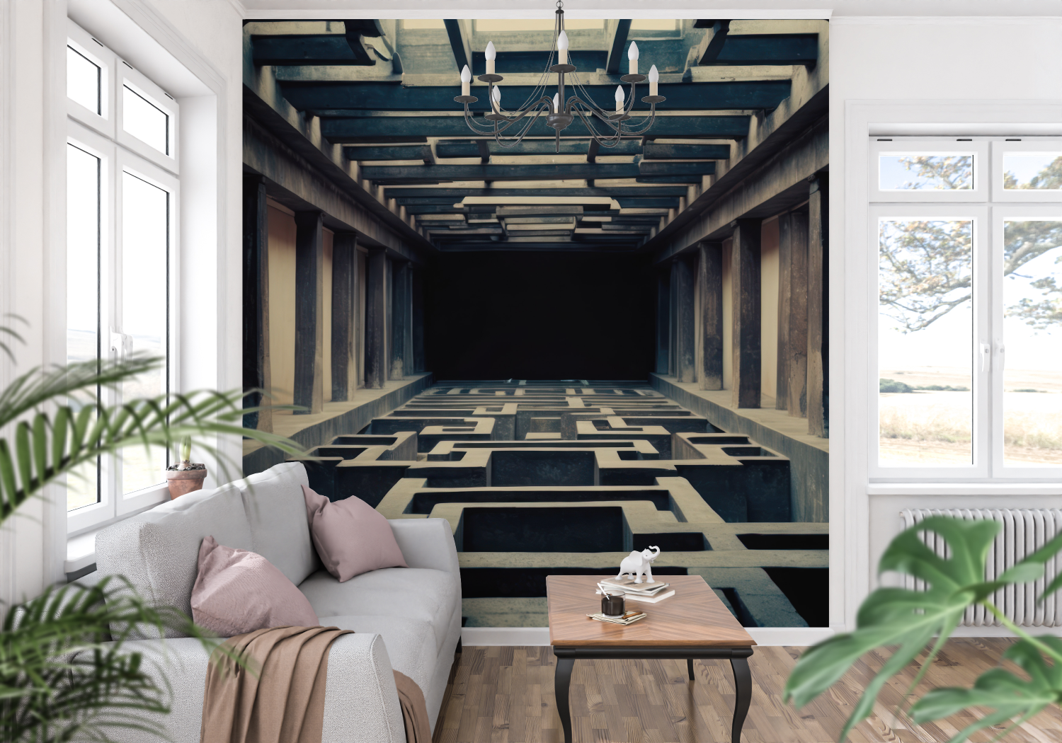 Panoramic Trompe L'Oeil Wallpaper | Murals Wallpaper