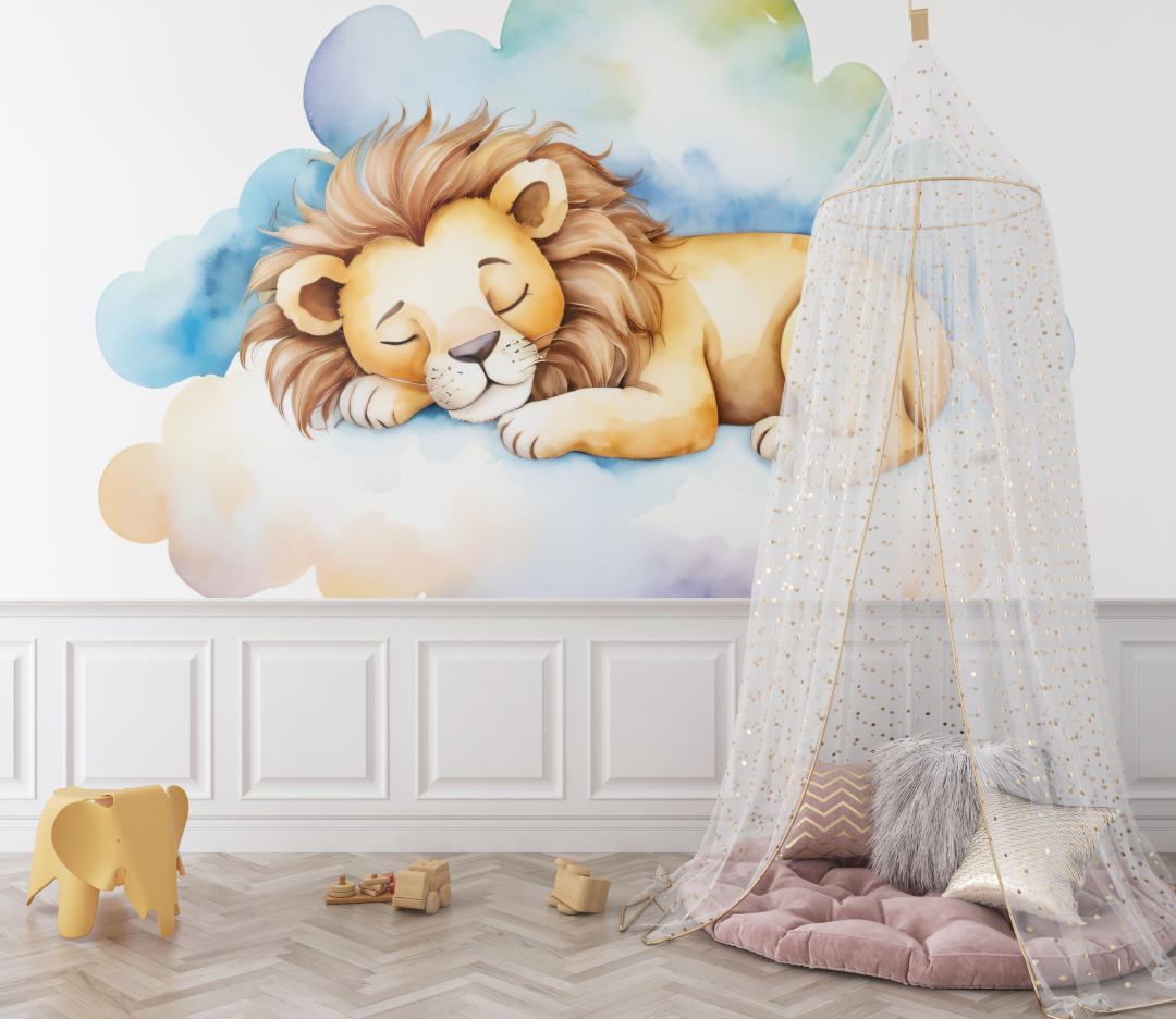 Sleepy Lion Cub Wallpaper | Murals Wallpaper