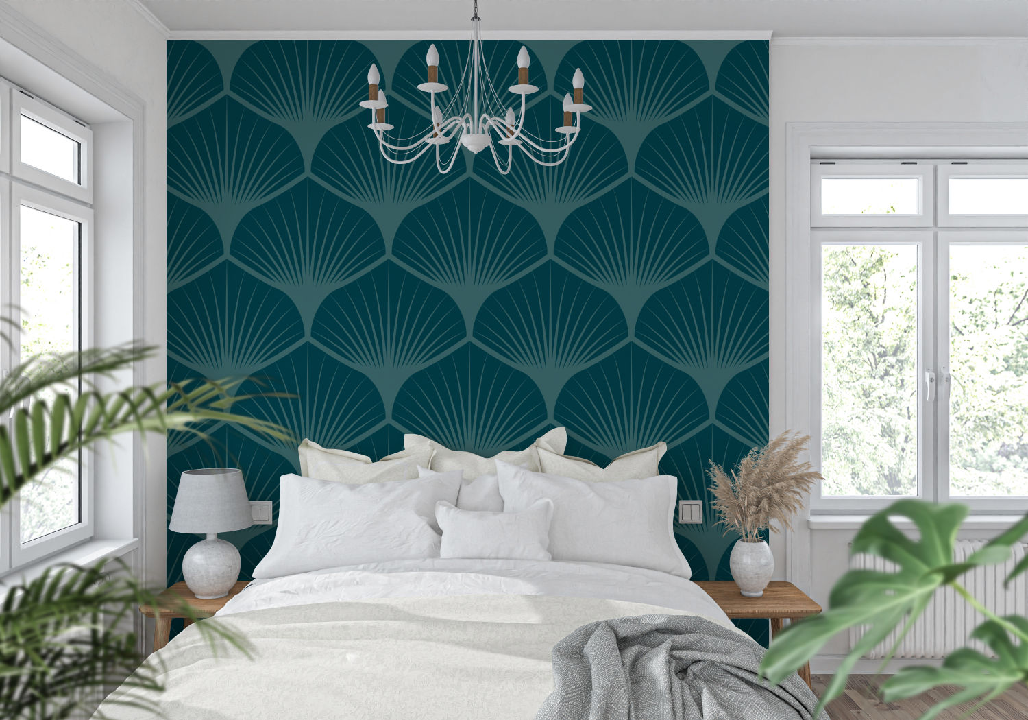 Ginkgo Blue Wallpaper | Murals Wallpaper