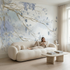 Blue Breeze Branches Mural Wallpaper