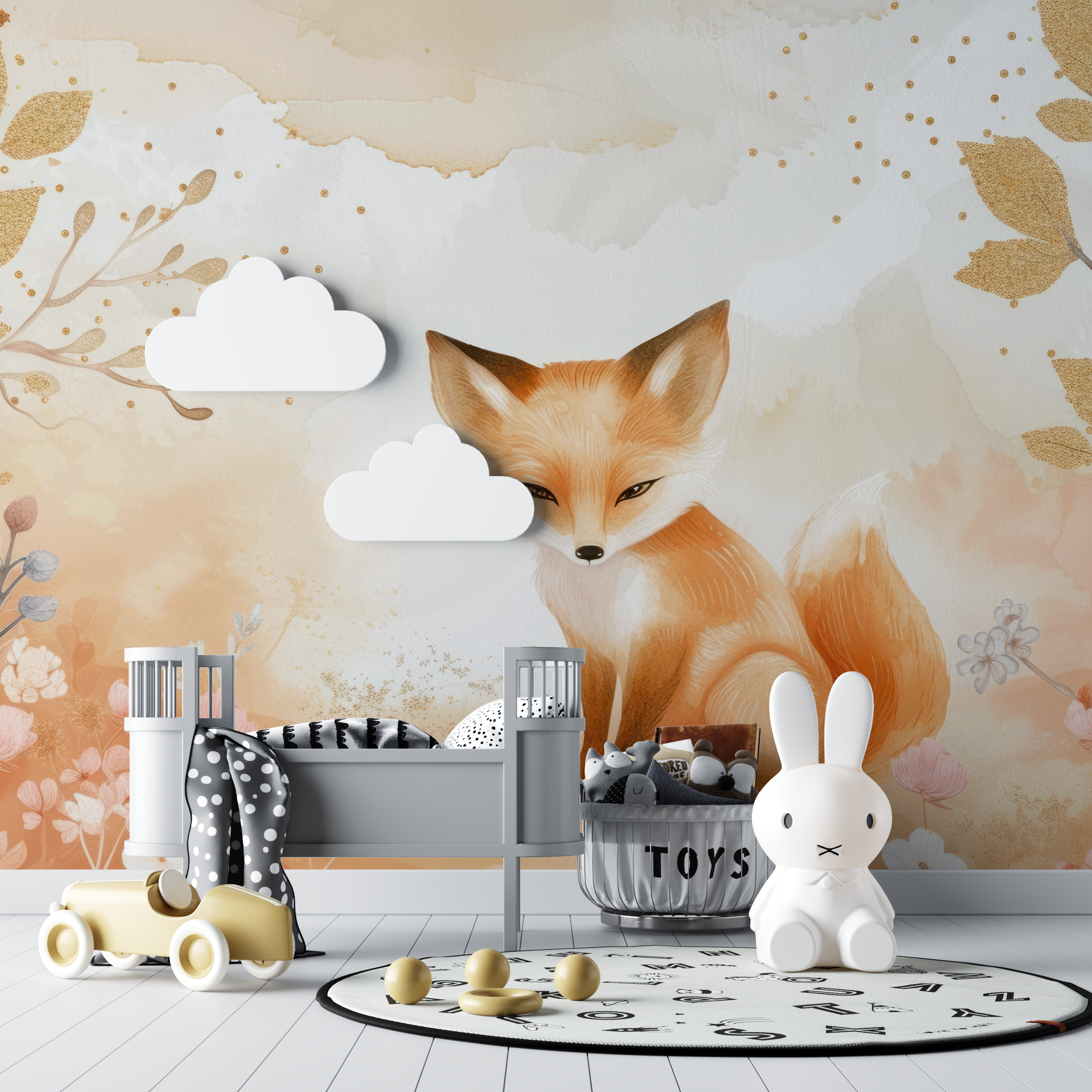 Floral Fox Wallpaper Mural | Murals Wallpaper