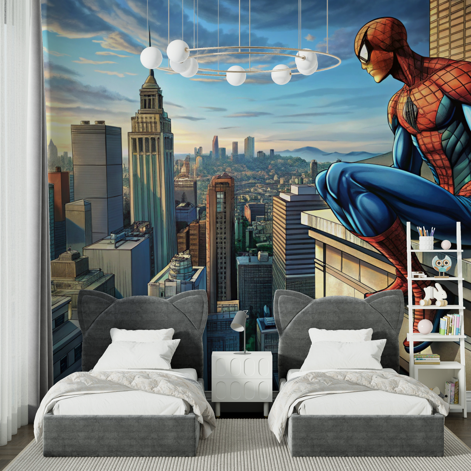 Vintage Comic Spiderman Mural Wallpaper