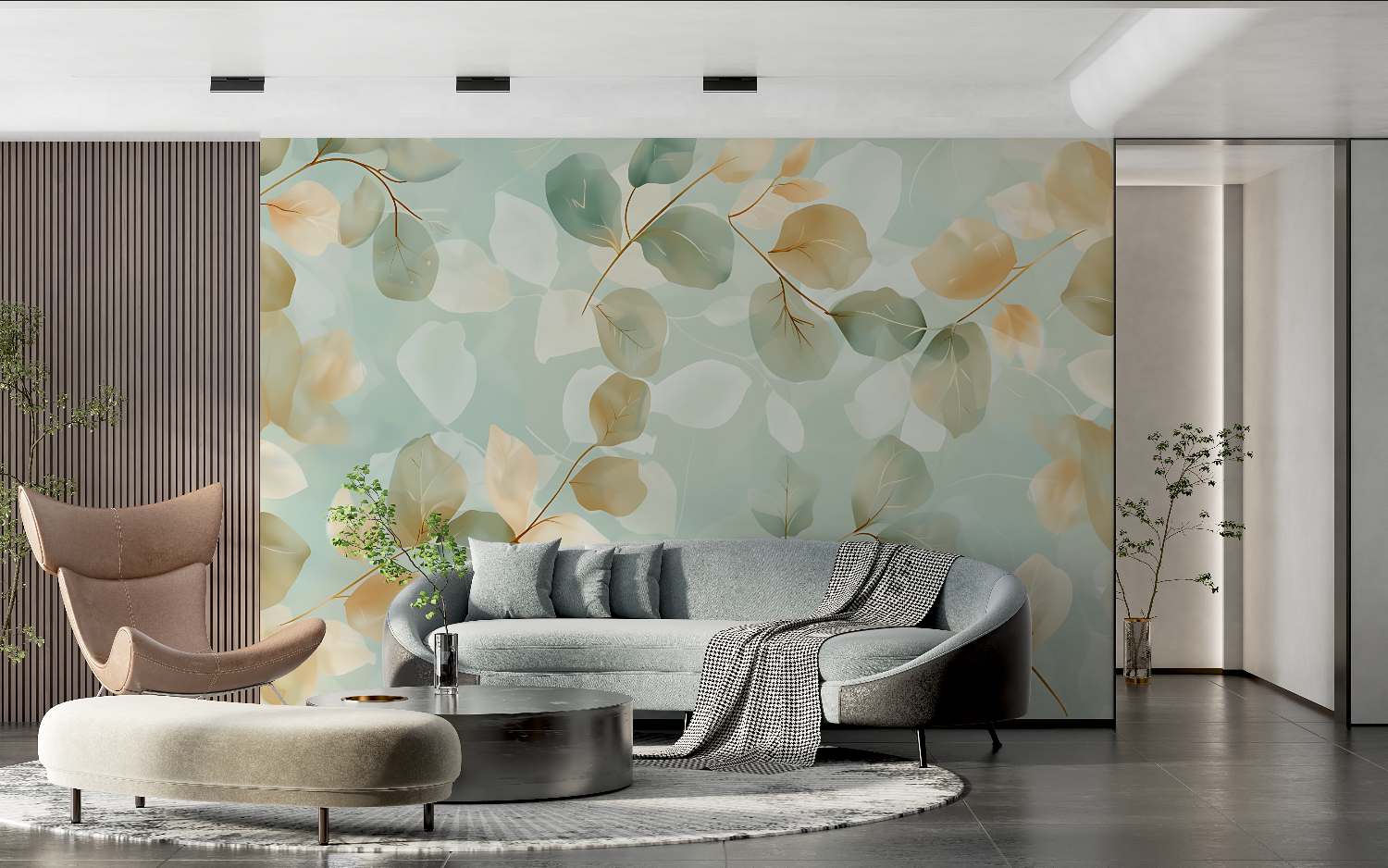 Aqua and Yellow Wallpaper | Murals Wallpaper