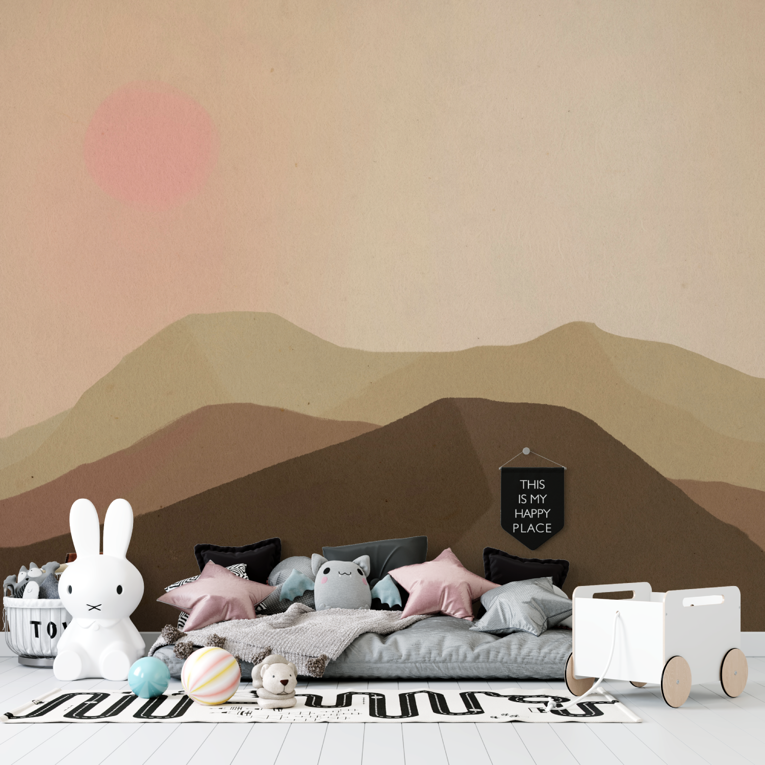 Beige Mountain Kids Wallpaper | Murals Wallpaper