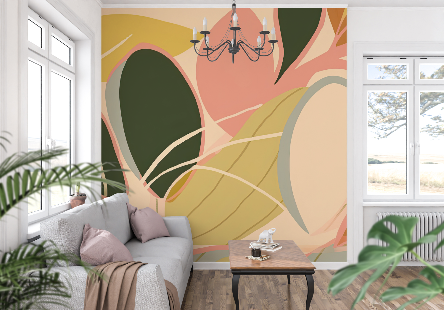 Green and Terracotta Wallpaper | Murals Wallpaper
