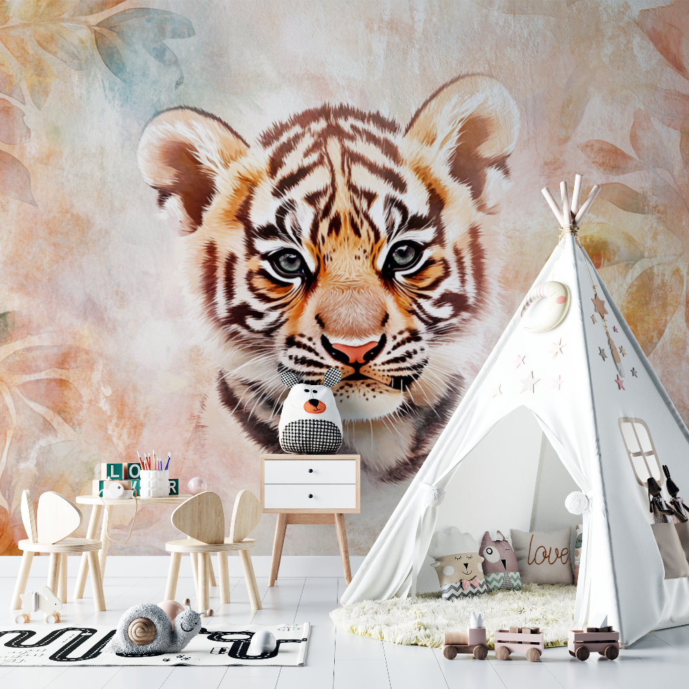 Tiger Wallpaper Baby Room Unisex | Murals Wallpaper