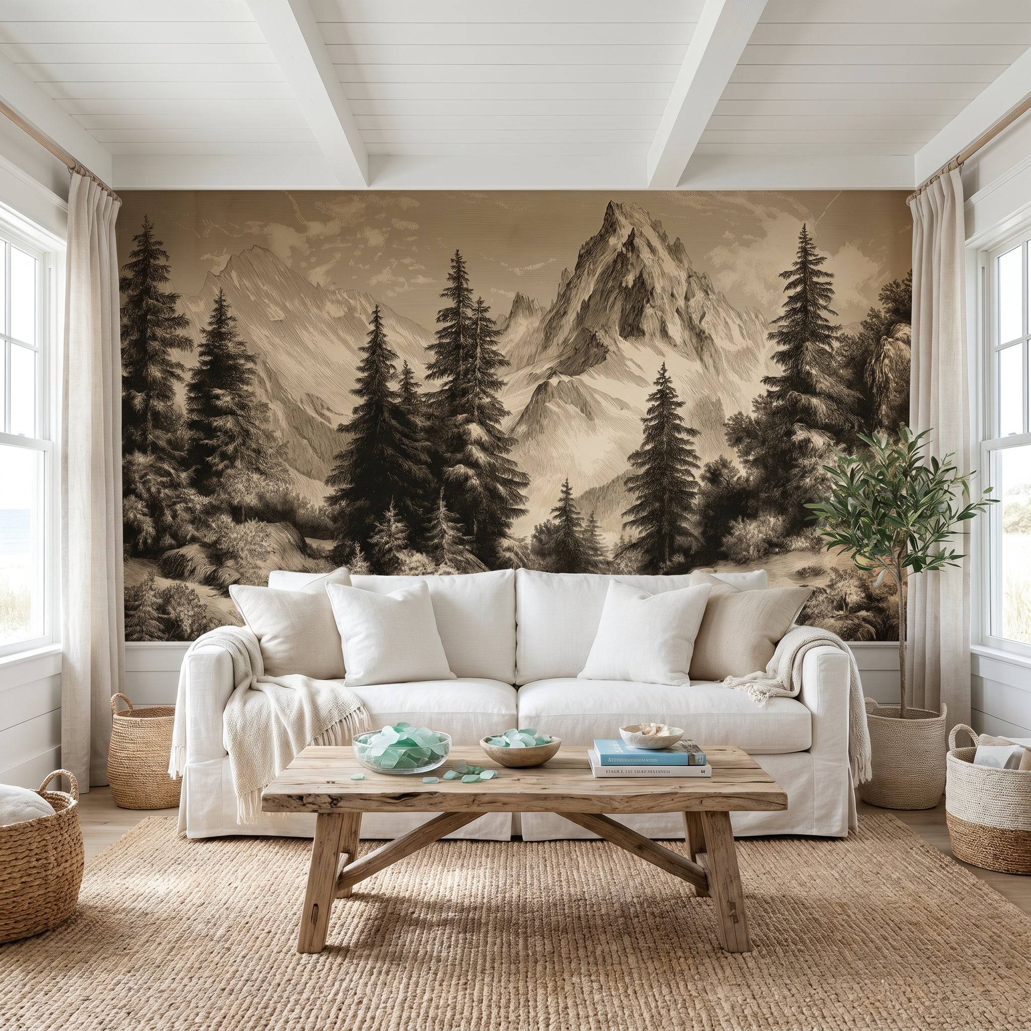 Panoramic Woodland Retreat Wall Mural