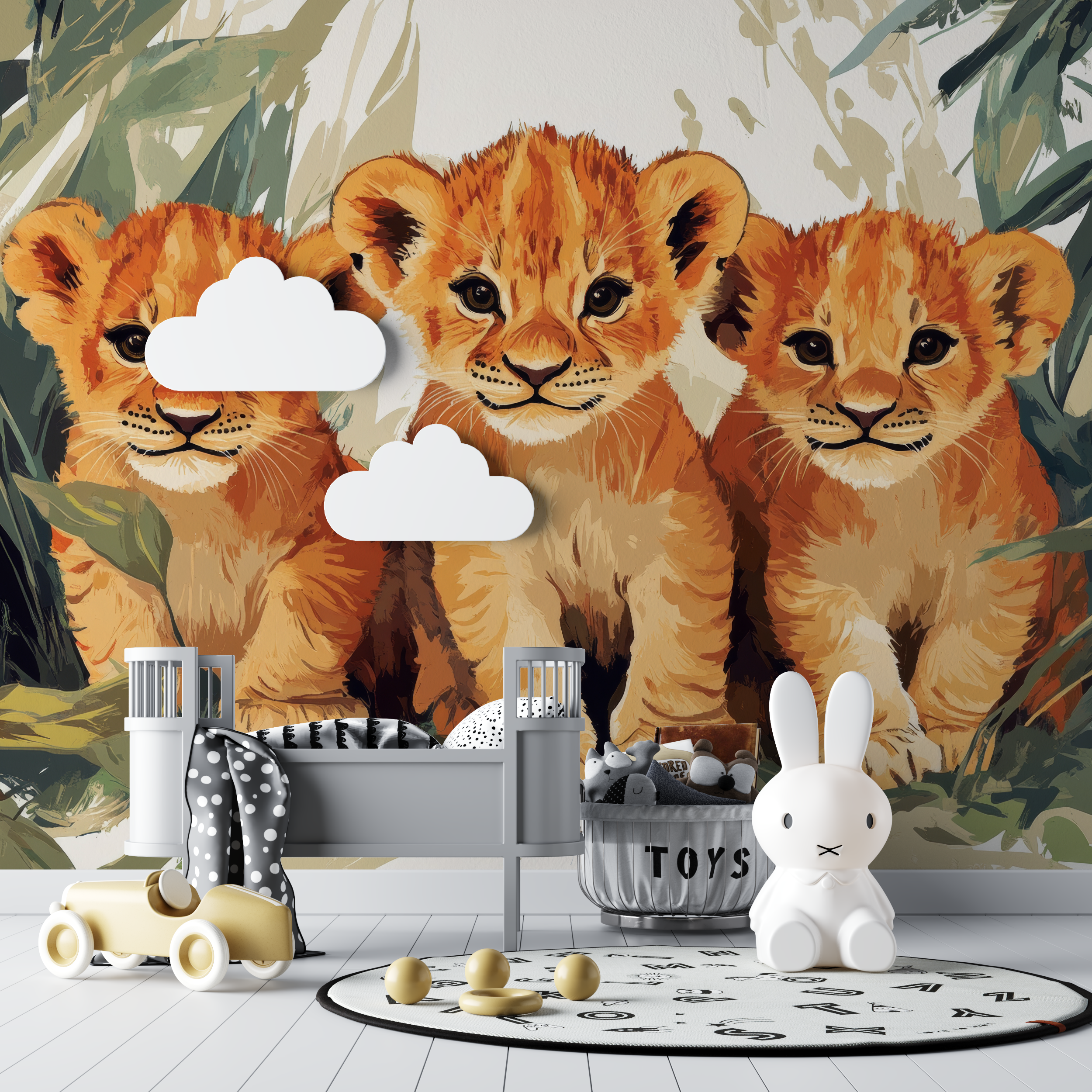 Soft Jungle Lions Wallpaper | Murals Wallpaper