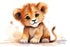 Watercolor Baby Lion Wallpaper | Murals Wallpaper
