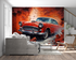 3D Brick Car Mural Wallpaper | Murals Wallpaper