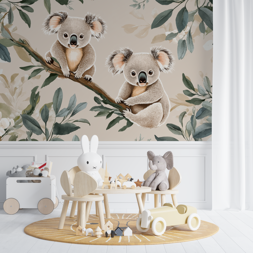 Koala Wallpaper on Soft Sand Background | Murals Wallpaper